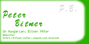 peter bitner business card